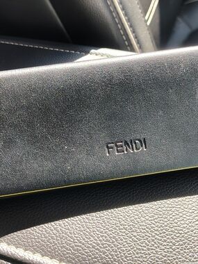 Fendi Origami Folding Sunglasses Case Triangle Magnetic Black  Neon Yellow